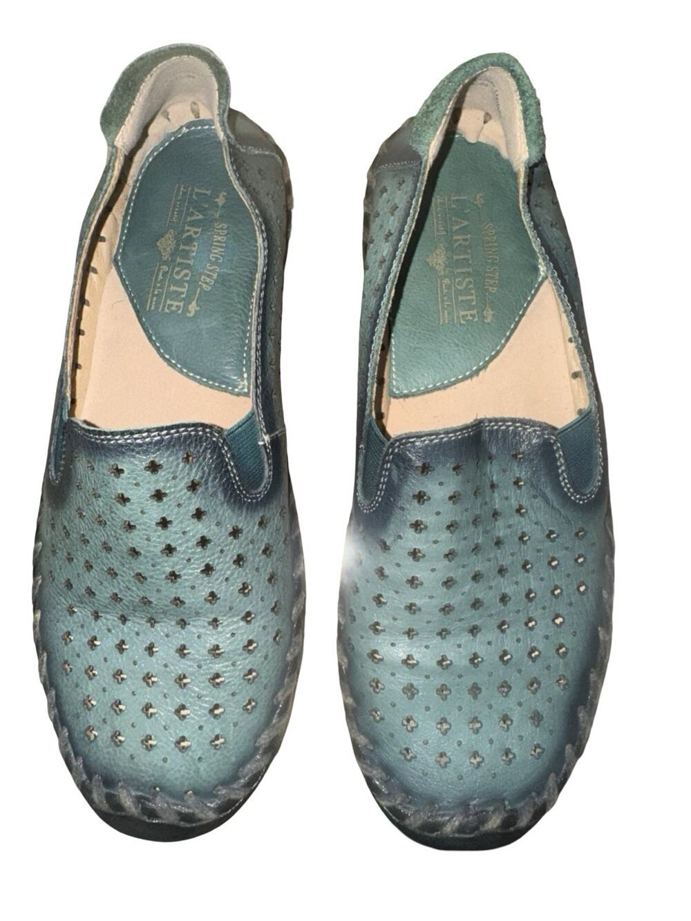 Spring Step Shoes Womens Boho Leather Comfort Cut Out Slip On, EU 40/ US 9.5